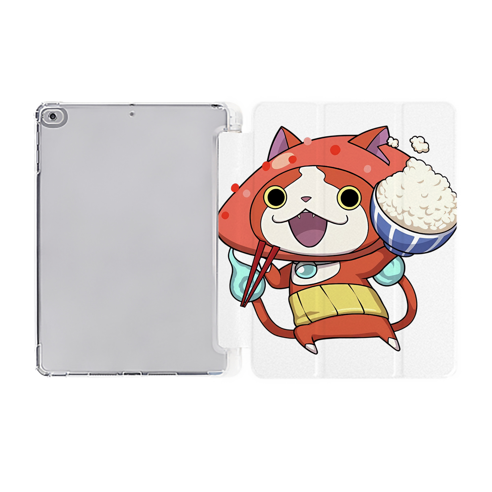 （画像用） 妖怪ウォッチ Yo-kai Watch IPad ケース ペン収納付き 三つ折りスタンド PUレザー×シリコン 対応機種9.5/10.5/10.9インチ